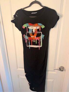 Ms Bling Graphic No.5 Drip Midi Dress
